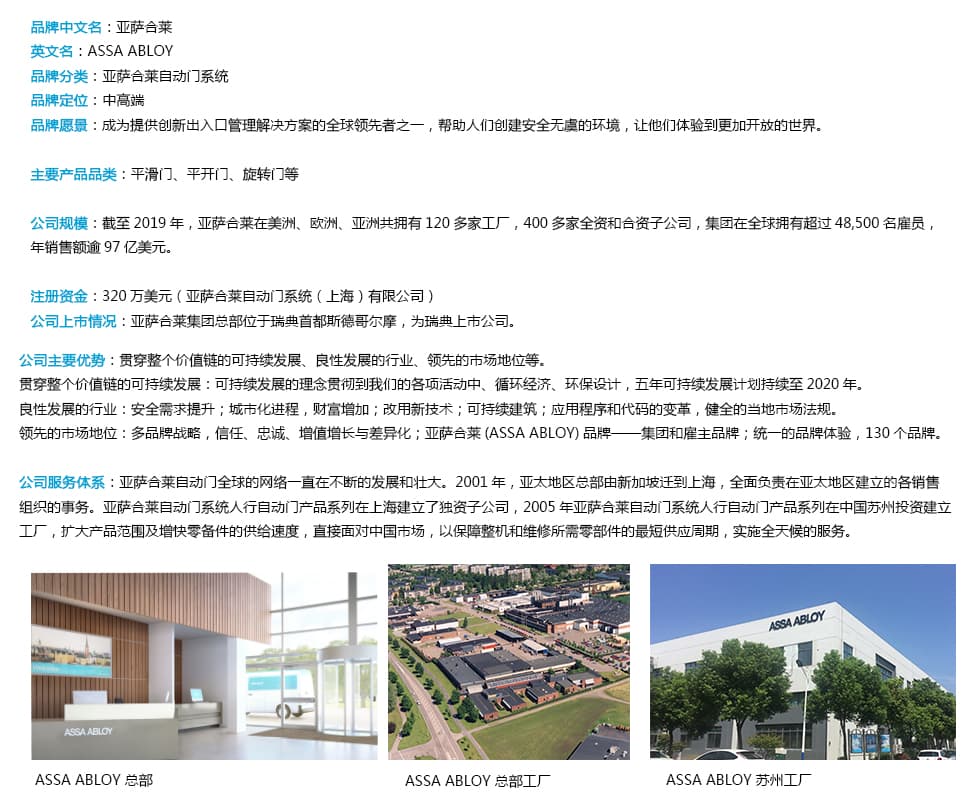 亚萨合莱-自动门 Automatic Sensor Doors CIV-T2EC1 - รูปภาพ 1