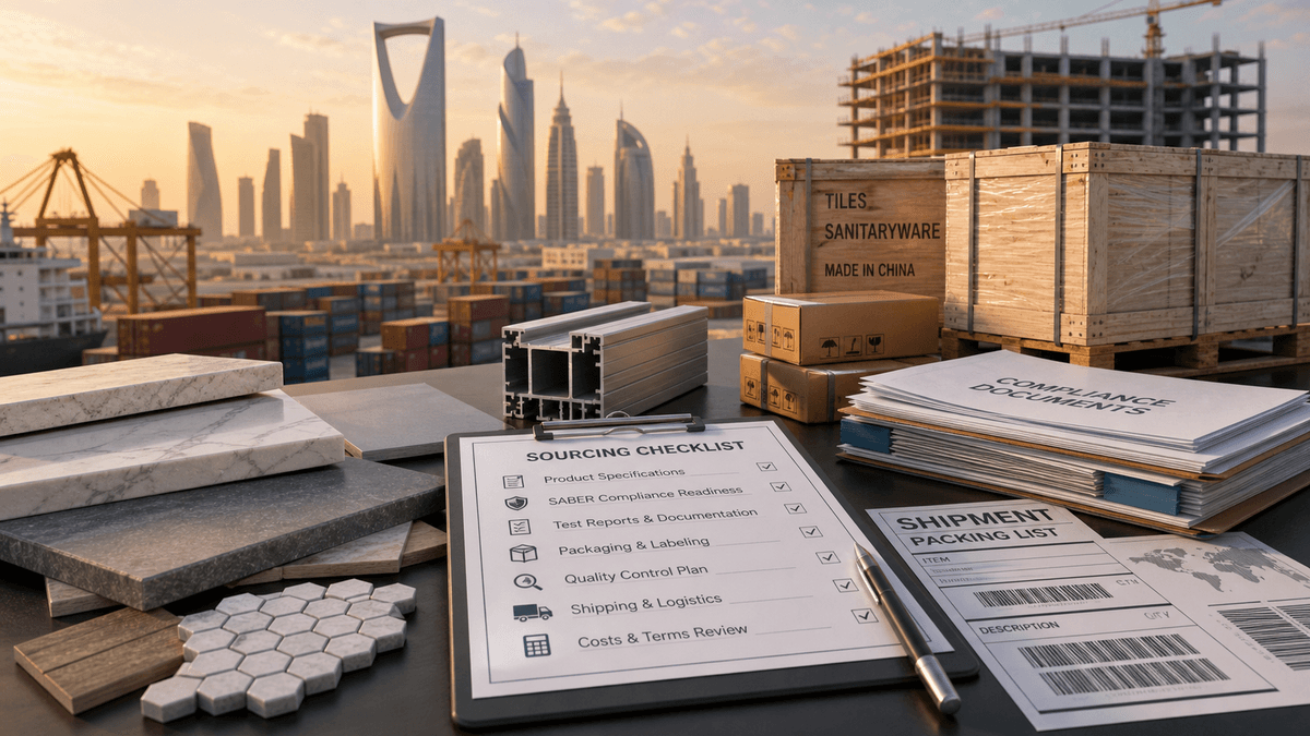 Saudi and GCC Building Materials from China: SABER-Ready Sourcing Checklist